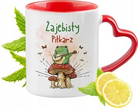 Labdarúgónak Piros Bögre Szív Alakú Füllel Ajándék