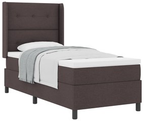 Boxspring Ágy Matrac Vékony Barna 90x200 cm Szövet
