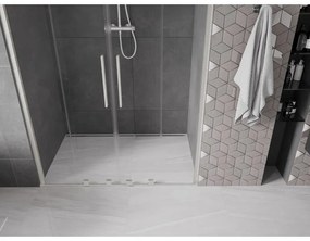 Mexen Velar Duo, tolózuhanyajtó nyitáshoz 160 cm, 8 mm átlátszó üveg, csiszolt acél, 871-160-000-02-97