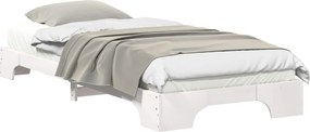 vidaXL Ágykeret Fehér 90 x 210 cm Tömör fenyőfa