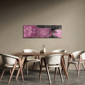 Kép - Rózsaszín-fekete absztrakció (órával) (90x30 cm)