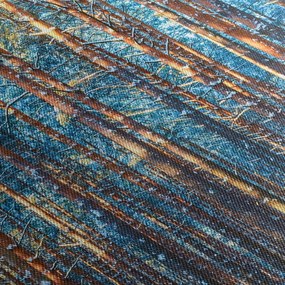 Kép - téli erdő (órával) (90x30 cm)