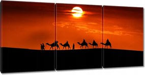 Vászonkép 210x100 Karaván naplemente