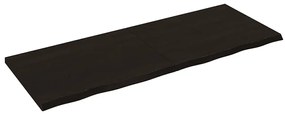 sötétbarna kezelt tömör fa fürdőszobai pult 160x60x(2-4) cm
