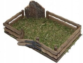 Betlehem Dekoráció Karám Kisállat Kapuval 18x12CM 8-11CM-ES Figurákhoz