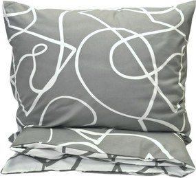 Merlot szürke pamut ágyneműhuzat TiaHome - 2x Párna 90x70cm, 1x Paplan 200x220cm