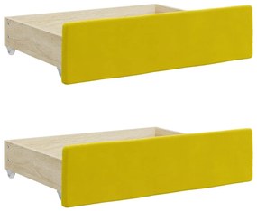 sárga kihúzható bársony heverő fiókkal 100 x 200 cm