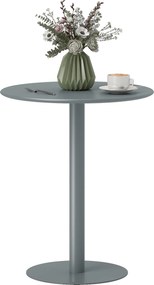 HOMCOM Kerek Étkezőasztal 2 Személyre Acél Konyhai Asztal Belső és Külső Használatra Ø60x72 cm Szürke | Aosom