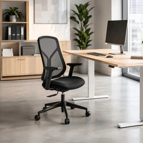 Irodai szék szinkronmechanikás fekete hálós KA-S2173 BK