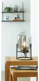 Fekete asztali lámpa üveg búrával (magasság 34 cm) Regi – Fischer &amp; Honsel