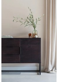 Barna teakfa alacsony komód 135x82 cm Webster – White Label