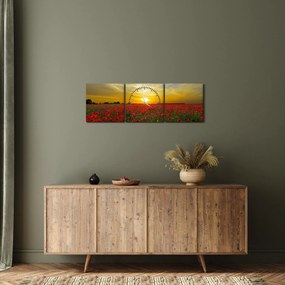 Egy kép a pipacs mezőről (órával) (90x30 cm)
