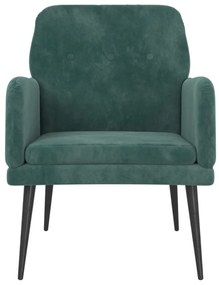 sötétzöld bársonyfotel 62x79x79 cm