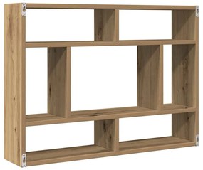 kézműves tölgy színű szerelt fa fali polc 75 x 16 x 55 cm