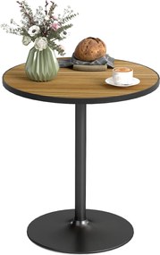 HOMCOM Kerek Étkezőasztal, Modern Étkezőasztal Fa Hatású Lappal 4 Fő Részére, Kávézóasztal Nappaliba, Ø70 x 76 cm, Tölgy | Aosom