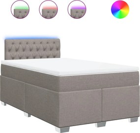 vidaXL tópszínű szövet rugós ágy matraccal 120 x 190 cm