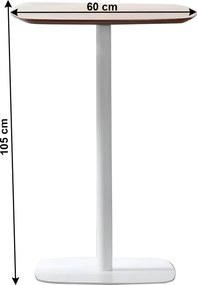 Bárasztal, tölgy/fehér, MDF/fém, átmérő 60 cm, HARLOV