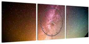 Kép - égbolt tele csillagokkal (órával) (90x30 cm)