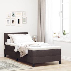 Boxspring Ágy Matraccal Sötétbarna 100x200 cm Szövet