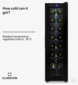 Klarstein Shiraz 14 Slim Uno borhűtő 14 plack 5 - 18 °C érintésvezérlés