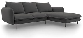 Vienna sötétszürke sarokkanapé, jobb oldali - Cosmopolitan Design