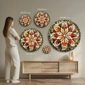 DUBLEZ | Fából készült mandala a falra - A világ színei