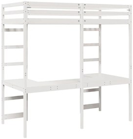 vidaXL Tetőtéri ágykeret Fehér 80 x 200 cm Tömör fenyőfa