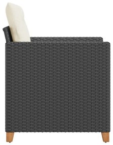 fekete polyrattan kerti szék párnákkal