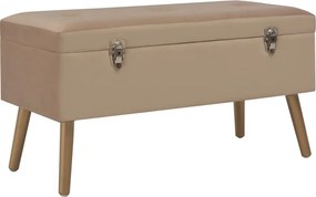 vidaXL bézs bársonypad tárolórekesszel 80 cm