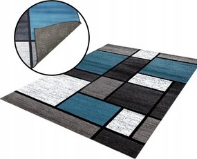 Szoba Nappali Szőnyeg 160x220CM Szürke-kék Modern Mintás