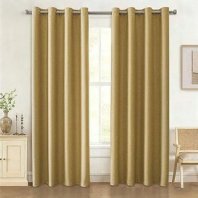 Kész sötétítő függöny 140x145 cm Mustár szín 2 db-os szett