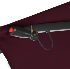 bordó konzolos napernyő LED-világítással 350 cm