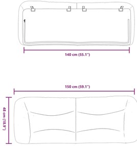 fehér műbőr fejtámla párna 140 cm