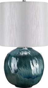 Asztali lámpa porcelán kék kerek szürke lámpabúra 55 cm Elstead