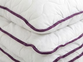 Egész éves steppelt takaró 140x200 cm párnával STELLA LAVENDER 70x90 cm, fehér