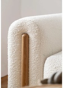 Elefántcsont színű buklé kinyitható-tárolóhelyes kanapé 244 cm Arcadova – ELTAP