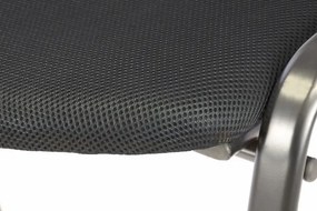 Konferencia szék fekete ülőfelülettel fém váz egymásra rak