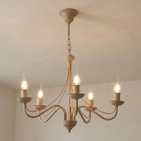 Láncos csillár ANTON 5xE14/60W/230V bézs