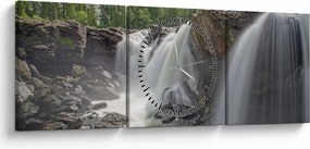 Vízesések képe (órával) (90x30 cm)