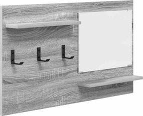 vidaXL Fali Kabáthorog polcokkal Szürke Sonoma 90 x 10 x 50 cm Faanyag