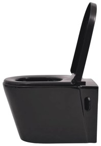 Fekete falra szerelhető kerámia WC