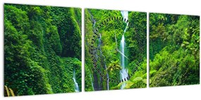 Kép - Madakaripura vízesések, Kelet-Jáva, Indonézia (órával) (90x30 cm)