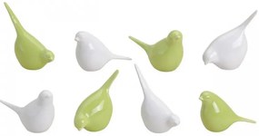 Porcelán madárka BIRDETTA 9 cm - több változat Termék színe: Fehér