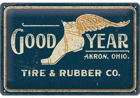 Fém tábla Tire & Rubber Co. - Goodyear 1901, (20 x 30 cm)