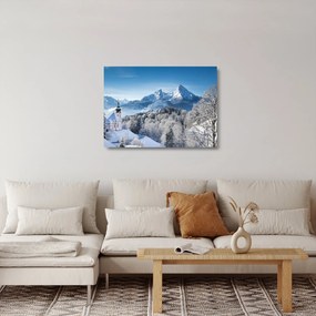 Üveg kép - Egy pillantás a téli tájra (70x50 cm)