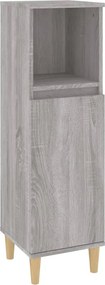 vidaXL szürke sonoma színű szerelt fa fürdőszobaszekrény 30x30x100 cm