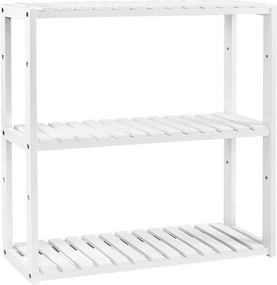 Bambusz polc, állítható magasságú 3 szintes polc 60 x 15 x 54 cm, fehér