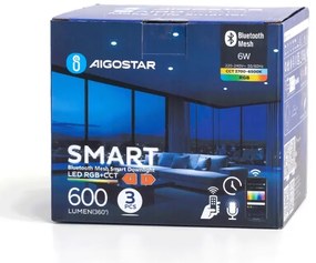 Aigostar-KÉSZLET 3xLED RGBW Dimmelhető függesztett mennyezeti lámpa MESH 6W/230V 2700K-6500K átm. 11,5cm