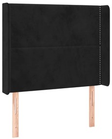 fekete bársony LED-es fejtámla 93x16x118/128 cm