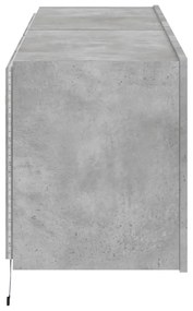 2 db betonszürke fali TV-szekrény LED-del 60x35x41 cm